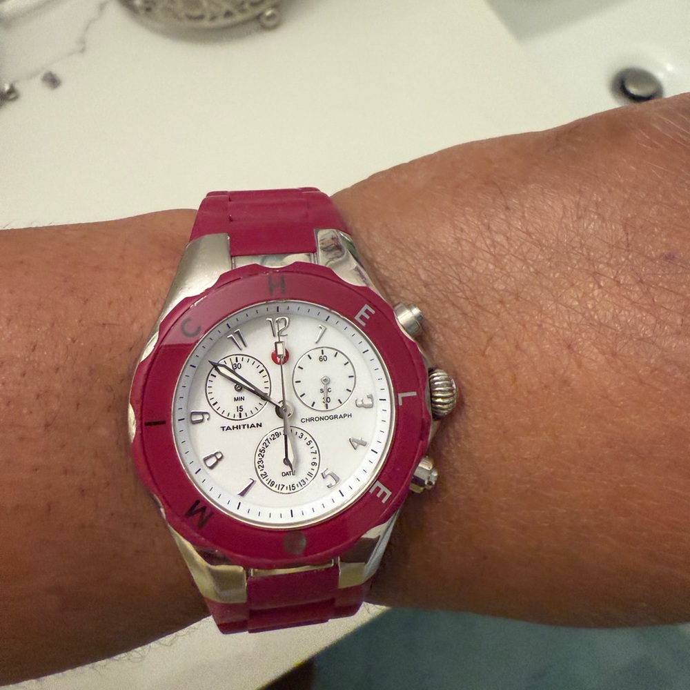 Purple rubber, Michelle Chronograph Watch